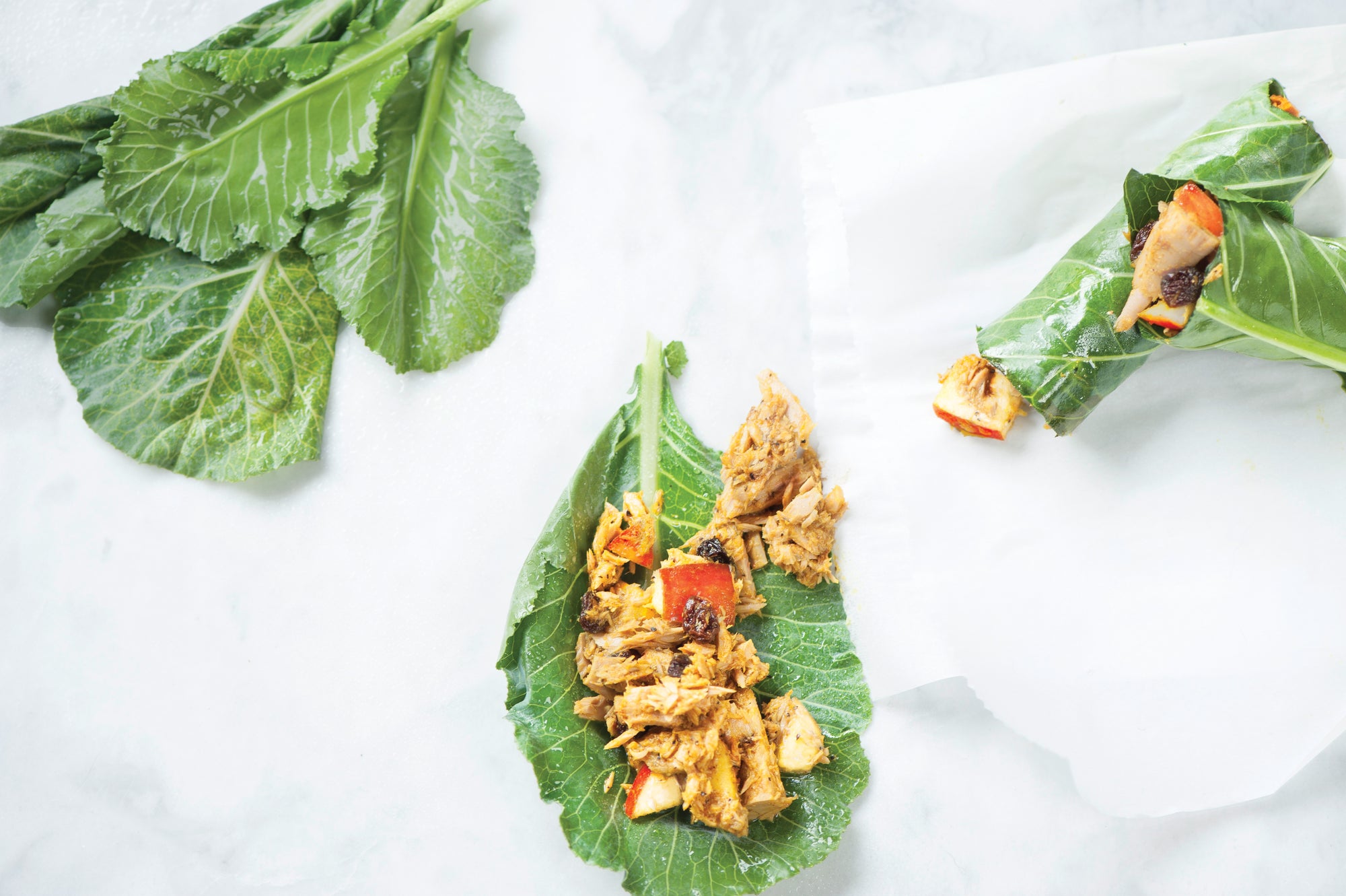 Brilliant Curry Tuna Collard Green Wrap Recipe