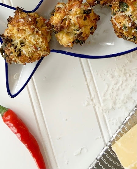 Recipe: Delicious Garlic Kale Crab Stuffed Mushrooms